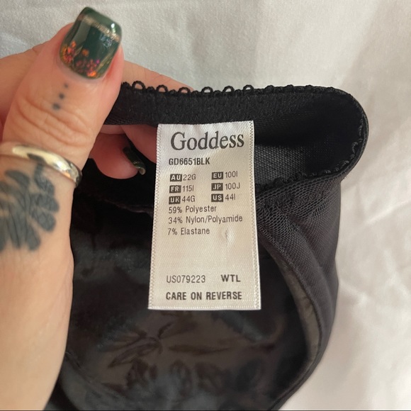 Goddess Petra Underwire full cup bra gd6651 black 44I - Picture 2 of 3